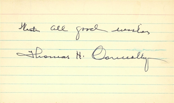 Thomas H. Connolly Signed Index Card (JSA)